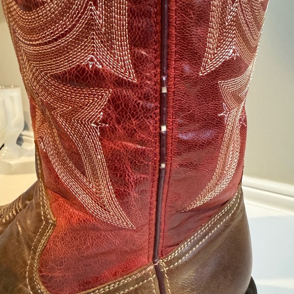 Rocky HandHewn Women's Square Toe Western Boot size 7 M Red Cranberry - Picture 5 of 13